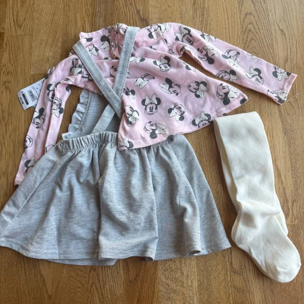 Disney Baby Minnie Mouse Outfit Gray Pink Size 24 Months NWT